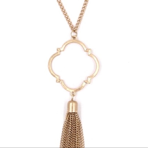 Fashion Jewelry Jewelry - Quatrefoil with Metal Tassel